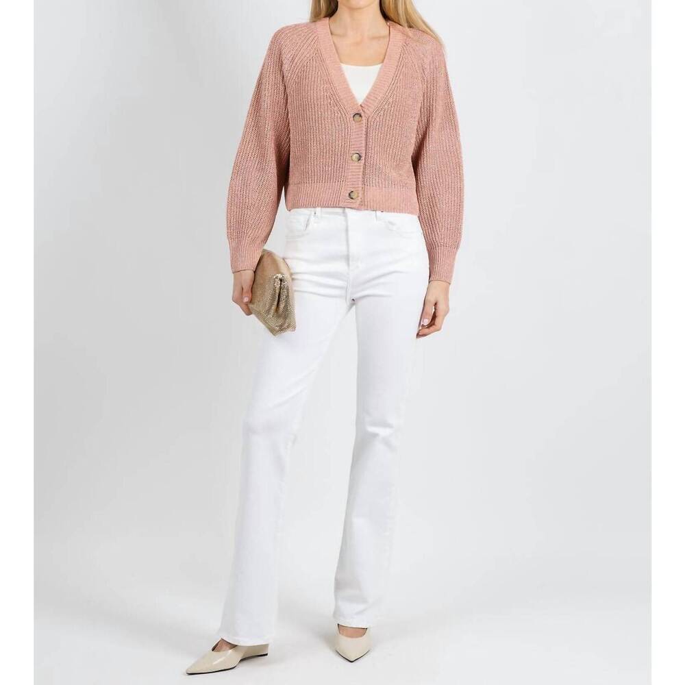 NEW OUI sparkle knit cardigan in dusty rose